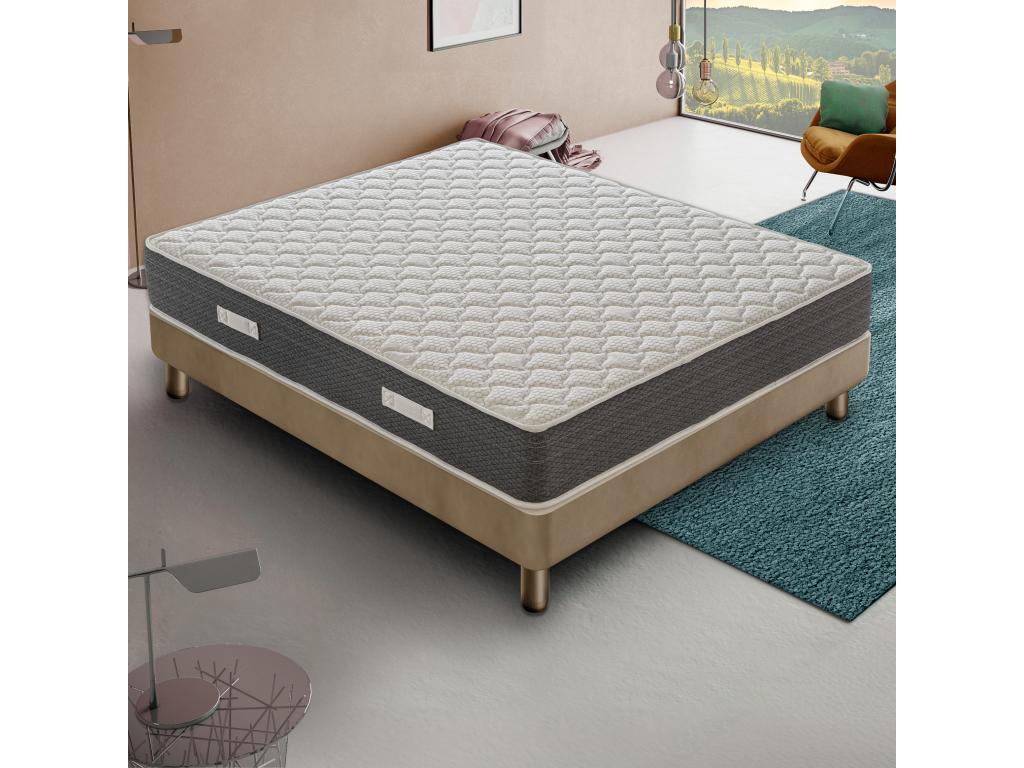 Pocket spring mattress 140x190 cm with high-resilience foam comfort layer, 30 cm thick