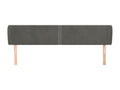 Headboard with wings, Dark Grey, 203x23x78/88 cm, Velvet