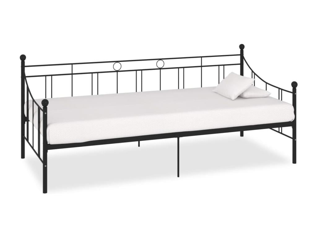 Black Metal Daybed Frame 90x200 cm