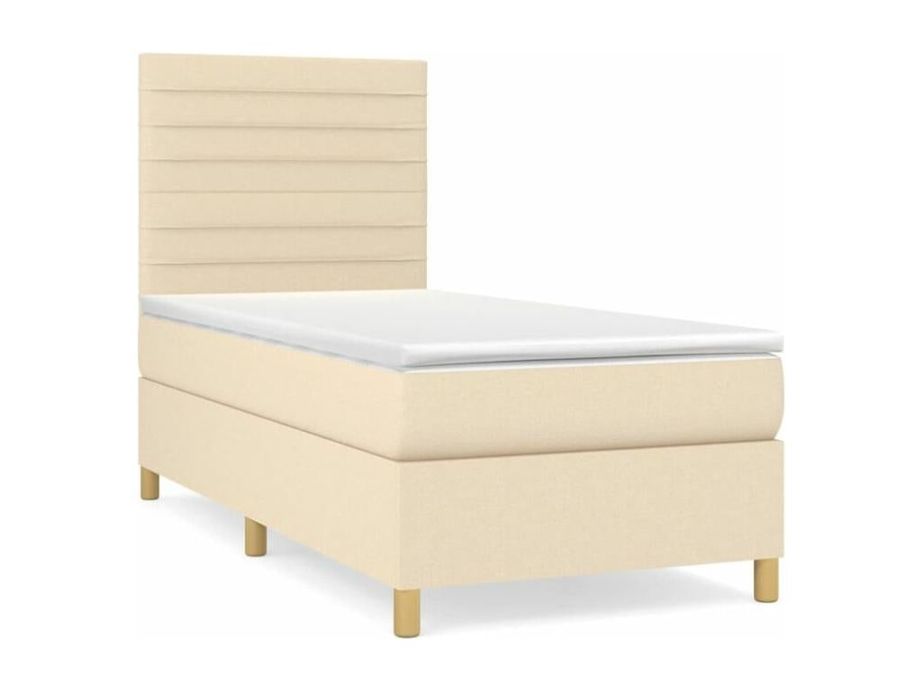 Meubiana bed base with cream mattress 100x200 fabric