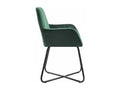 Set of 2 green velvet dining chairs