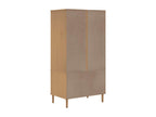 Meubiana wardrobe, brown rattan-look, solid pine wood