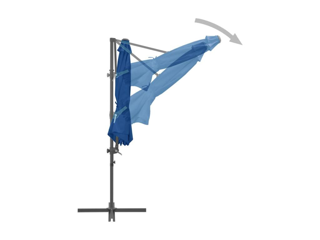 Cantilever parasol with steel pole, Azure Blue, 300 cm