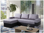 Meubiana 162 Grey Corner Sofa with Sleeping Function and Bedding Box, 234x156x82cm