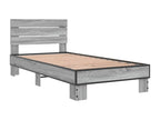 Meubiana grey bed frame 90x190 cm engineered wood and metal