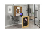 Meubiana Folding Desk, Wall-Mounted Folding Computer Table, Home Office Desk, Oak Finish - Matte Black