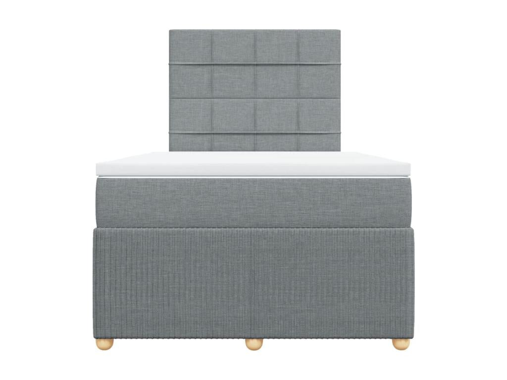 Meubiana bed base and light grey mattress 120x190 cm fabric