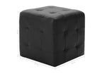 2-piece pouf set, black, 30x30x30 cm, faux leather