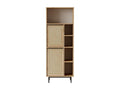Meubiana Bookshelf, 60cm Wide, Wood and Light Rattan