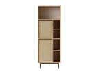 Meubiana Bookshelf, 60cm Wide, Wood and Light Rattan