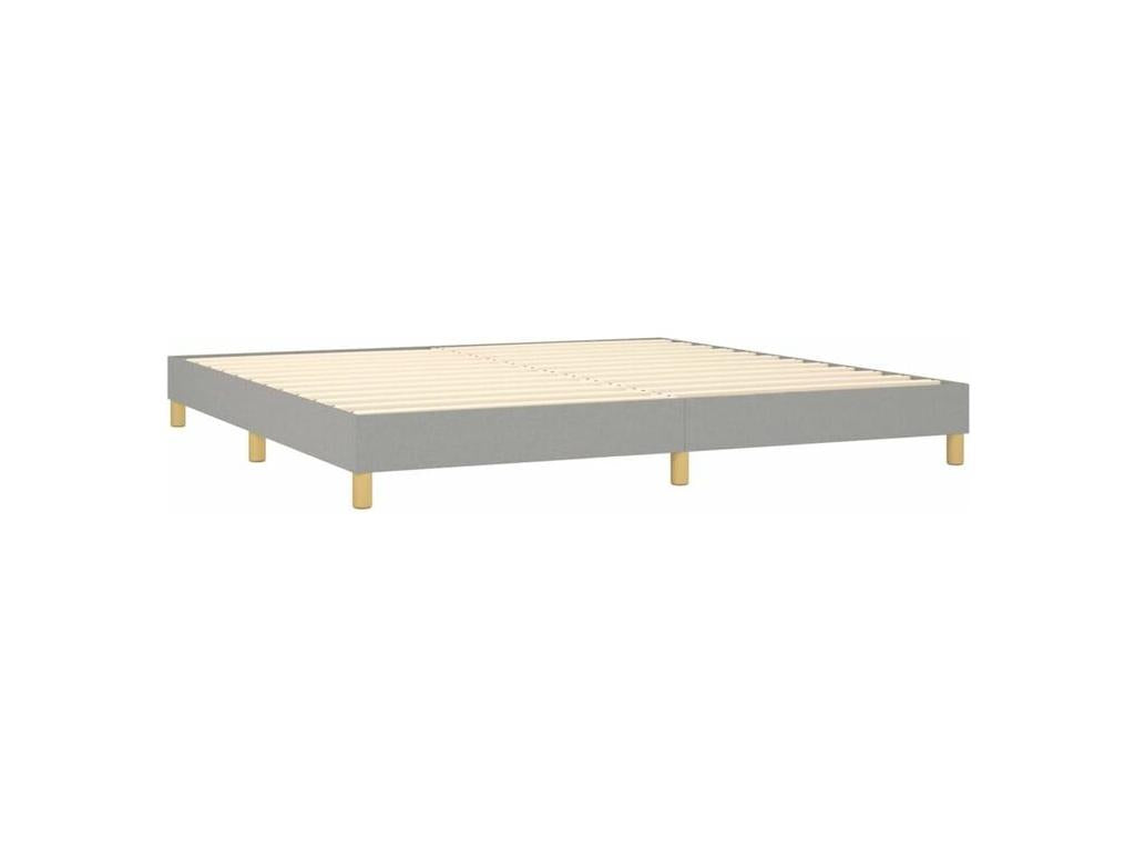 Meubiana bed base with light grey 200x200 mattress, fabric