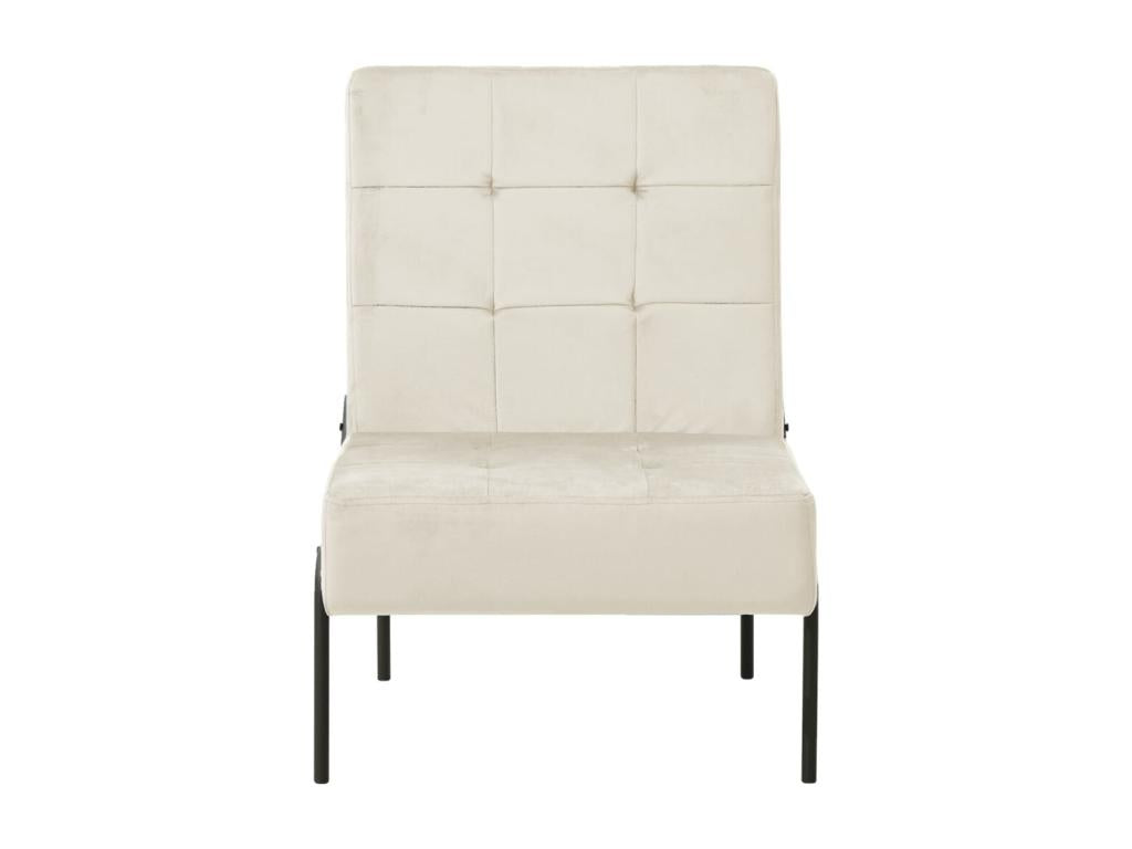 Relaxation chair 65x79x87 cm Cream white velvet