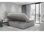 Complete box spring set including headboard, bed base, mattress, and mattress topper by Meubiana - luxury black velvet - 180x200 cm