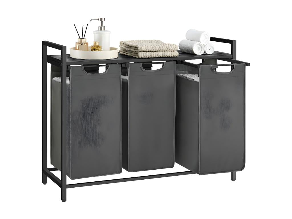 3-compartment laundry basket - L92.5 cm