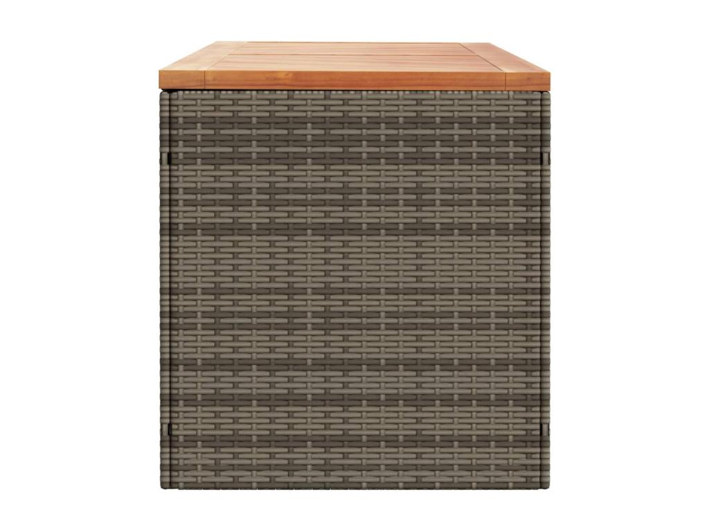 Meubiana Grey Wicker Resin Garden Storage Box
