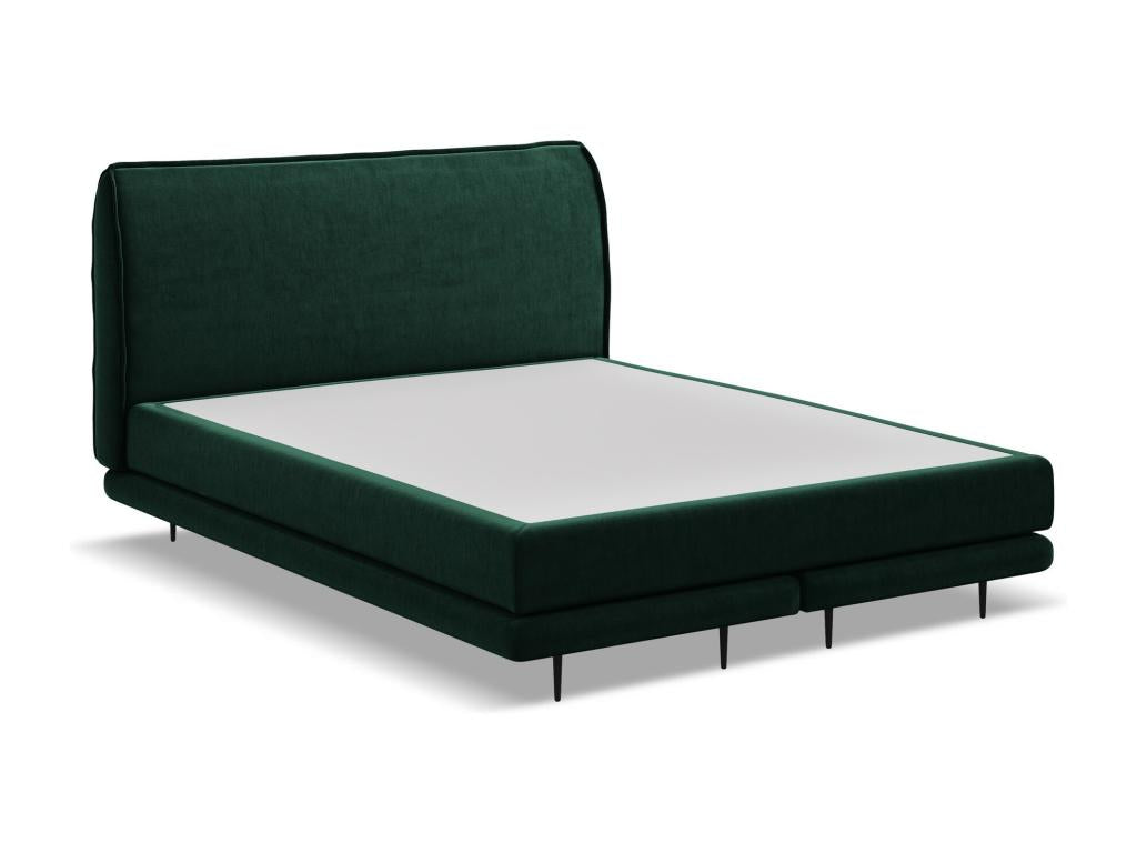 Upholstered bed with velvet mattress 180x200 - bottle green - Meubiana