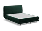 Upholstered bed with velvet mattress 180x200 - bottle green - Meubiana