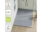Meubiana Extra-Flat Shower Tray - Meubiana Texture in Grey Polyester - L180 x W75 x H2.6cm - Meubiana