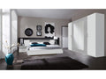 Adult bedroom set in white with light grey concrete-effect trim - 140x200 cm
