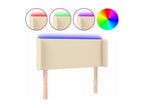 Cream LED Headboard 93x16x78/88 cm Fabric