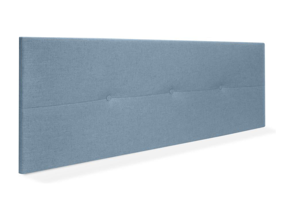Meubiana Natural Linen Headboard with Buttons 160x50cm for 150/160cm Beds - Blue