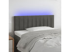 Dark Grey LED Headboard 90x5x78/88 cm Velvet