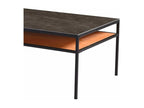 Meubiana - Coffee Table with Oak Effect, Ceramic and Black Metal