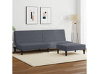 2-seater sofa bed with footrest, dark grey velvet