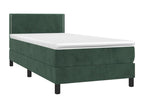 Upholstered bed base and mattress, dark green, 80x200 cm, velvet