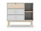 3-Drawer Chest with 2 Shelves, 90cm Wide - Meubiana