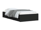 Black bed frame with drawers (mattress not included) 75x190 cm