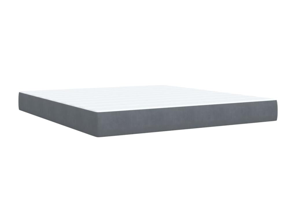 Meubiana bed base and mattress, dark grey, 180x200cm, velvet