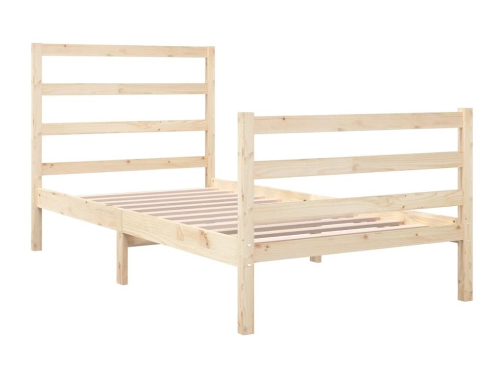 Bed frame Solid pine wood 90x190 cm Single