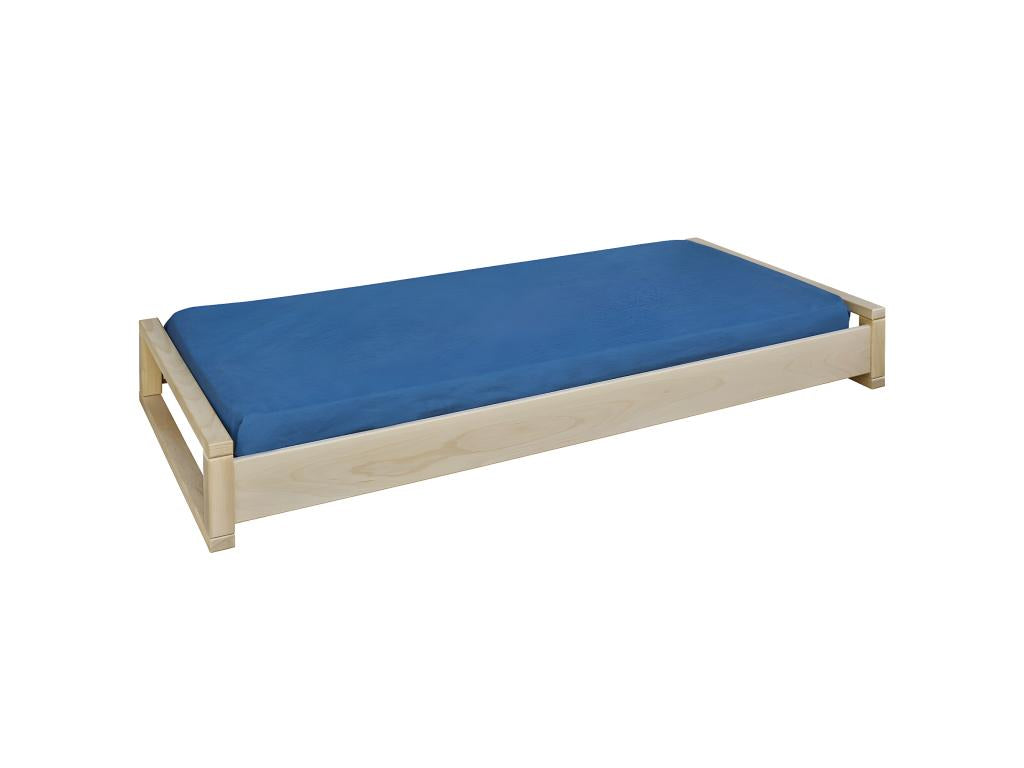 Stackable bed pack with 90x200 cm mattress, solid wood, Meubiana