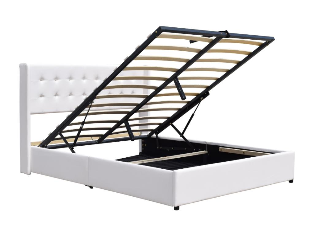 180x200 cm storage bed with easy-care PVC faux leather upholstered headboard - 14 Meubiana - quick and easy assembly