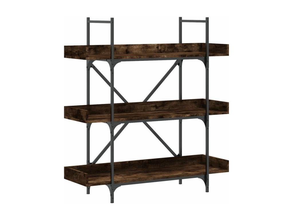 3-tier smoked oak bookcase 100x33x108.5