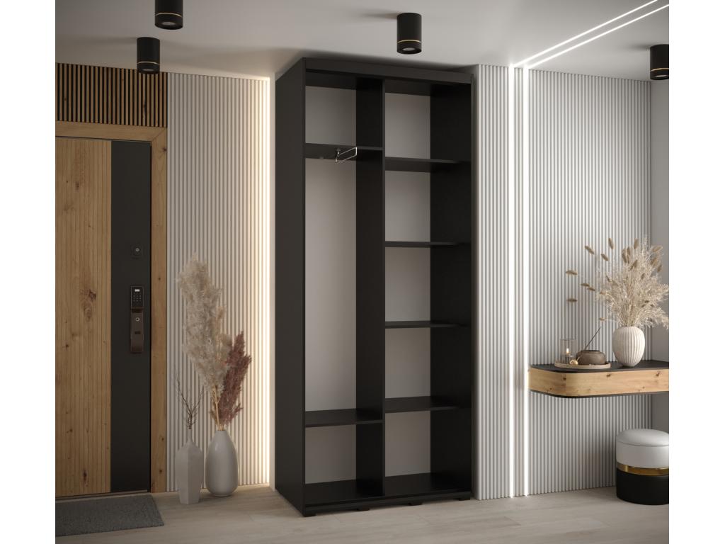 Meubiana 6 Sliding Door Wardrobe 235.2/100/45 2 Doors Black/Meubiana/Black