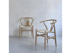 Set of 2 chairs in solid Meubiana wood with woven seats