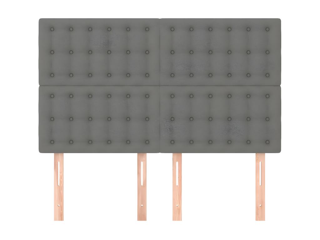 4-Piece Headboard Set, Dark Grey, 72x5x78/88 cm, Fabric