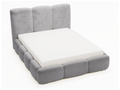 Upholstered bed with storage - 140x200 - double bed - velvet - grey - Bubble