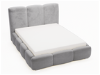 Upholstered bed with storage - 140x200 - double bed - velvet - grey - Bubble