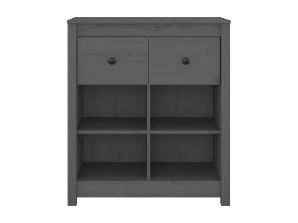 Grey sideboard 70x35x80 cm Solid pine wood