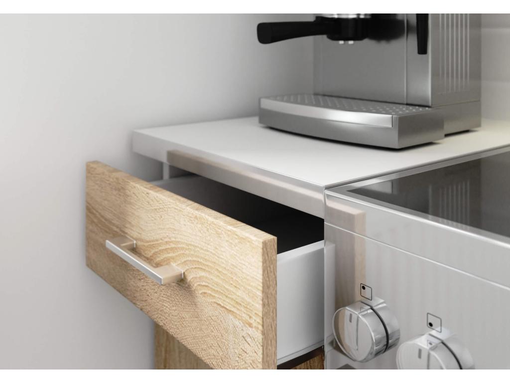 Meubiana White Kitchen Set 240 cm 11 doors 1 drawer Oak front Meubiana 240x44.5x203 cm