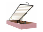 Ottoman bed frame with pink velvet mattress 200x200 cm
