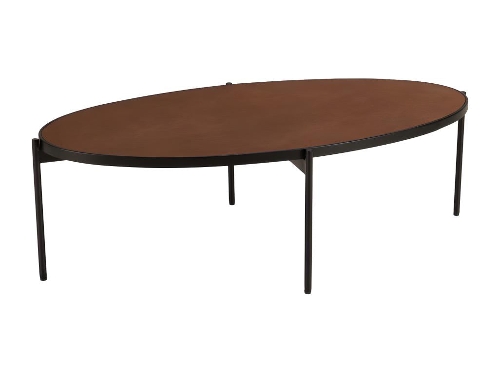 Meubiana - Oval coffee table 131x65cm, rust color, stone effect