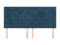 4-piece headboard set, dark blue, 80x5x78/88 cm, velvet