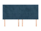 4-piece headboard set, dark blue, 80x5x78/88 cm, velvet