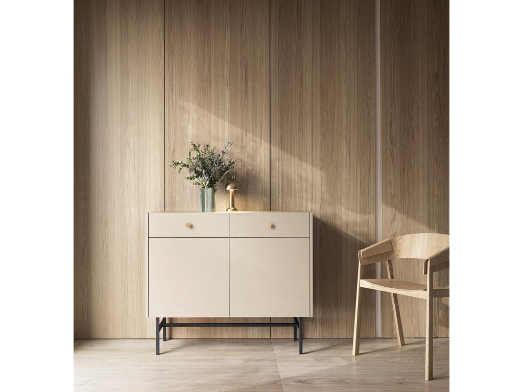 2-door, 2-drawer sideboard - 104 cm - beige - Meubiana