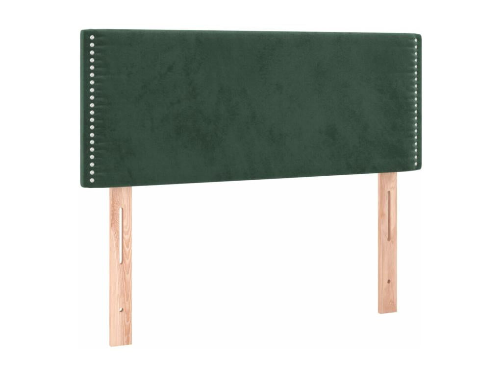 Upholstered bed base and mattress, dark green, 80x200 cm, velvet