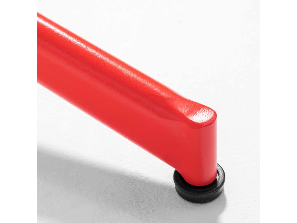 Meubiana round tilting garden table in red steel - Meubiana